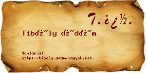 Tibély Ádám névjegykártya