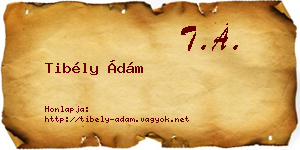 Tibély Ádám névjegykártya
